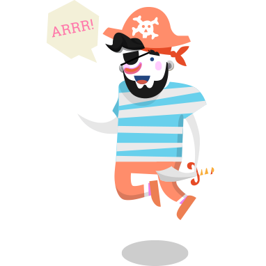 Gläubiger im Piratenkostüm